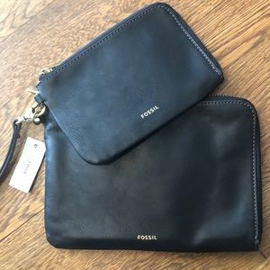 Black Fossil wristlet pair - NWT